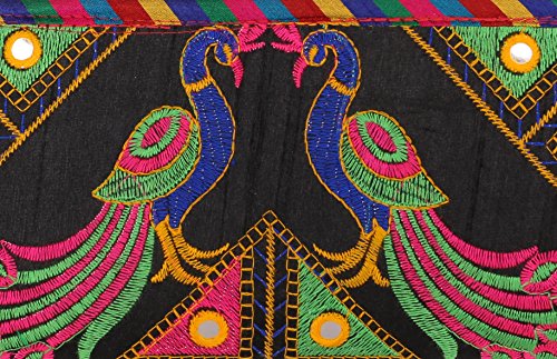 Image of Craft Trade Clutch Bags for Women Rajasthani Jaipuri Embroidered Mirror Work Ethnic Hand Bags and Clutches for Ladies Purse for Girls - 13x25 Cms