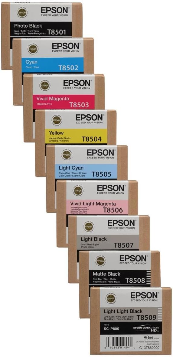 Epson T850 Ultrachrome HD Ink Bundle for SureColor P800