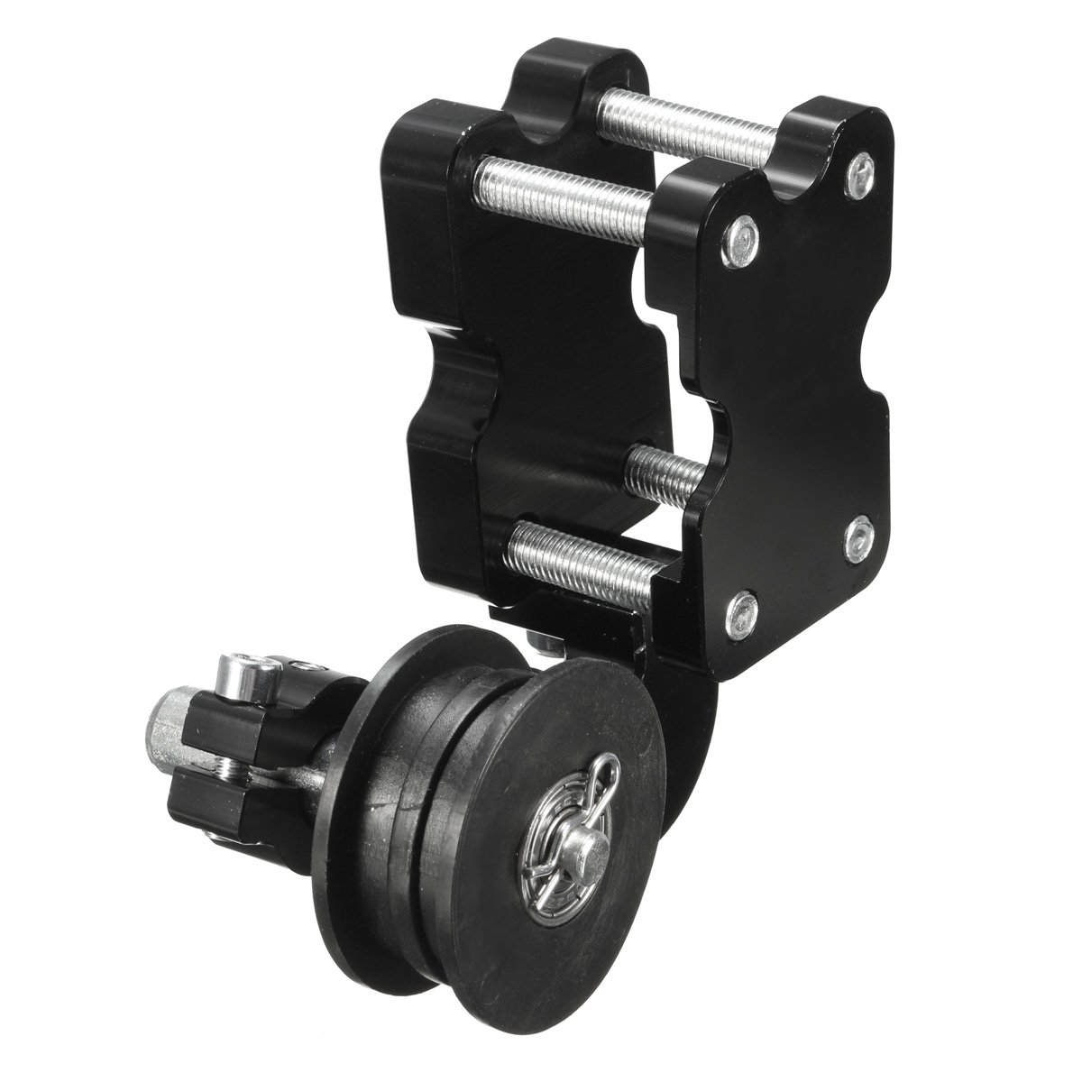 JenNiFer Universale Catena Tenditore Strumento Rullo Di Alluminio Regolatore Per Moto - Nero