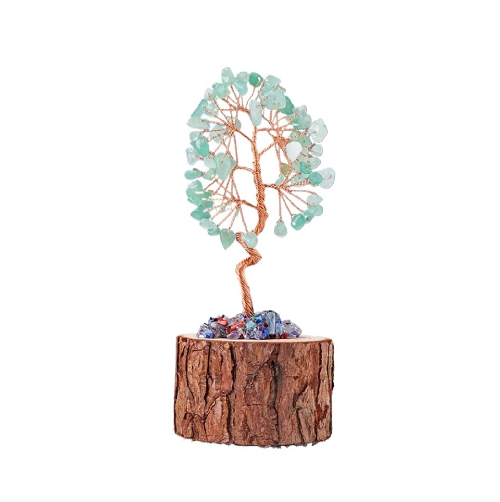 crystal tree， Crystal Decor Tree Feng Shui For Fortune Money For Positive Energy Fengshui Decorations(Grün)