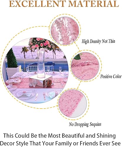 Vista 12 de Mantel para mesa rectangular con lentejuelas color champagne de 60 x 102 pulgadas de ShiDianyi Verde iridiscente