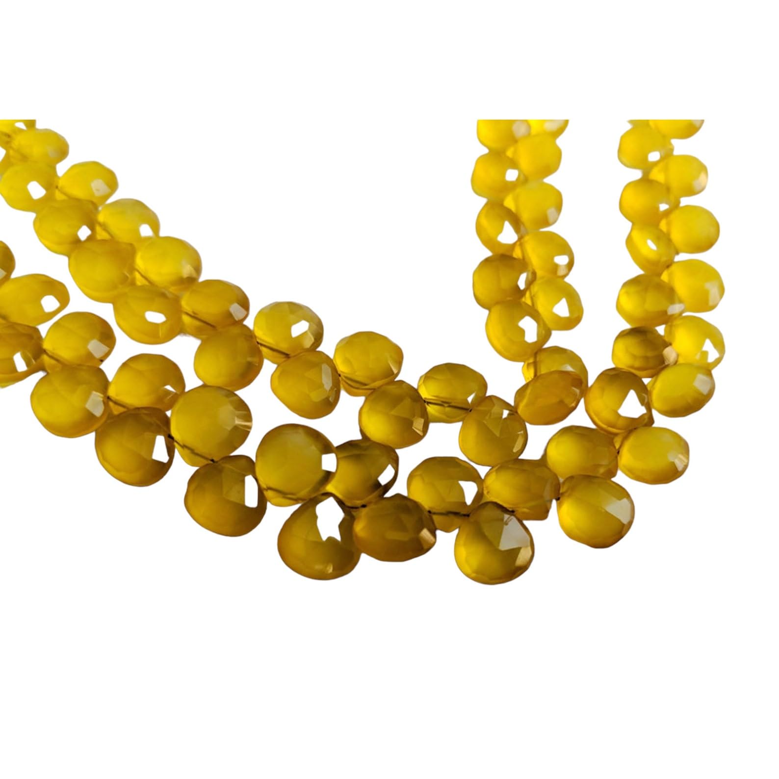 Perles de cœur jaune à facettes pour créer vos bracelets d'été tendance