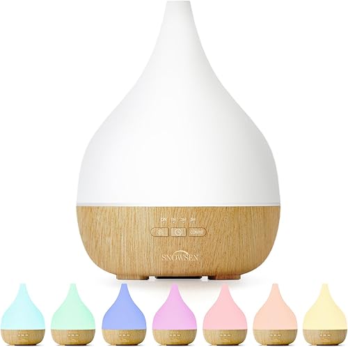 Difusor de aceite esencial, humidificador de aire de niebla fría para habitación grande, difusor ultrasónico silencioso de aromaterapia con luz LED