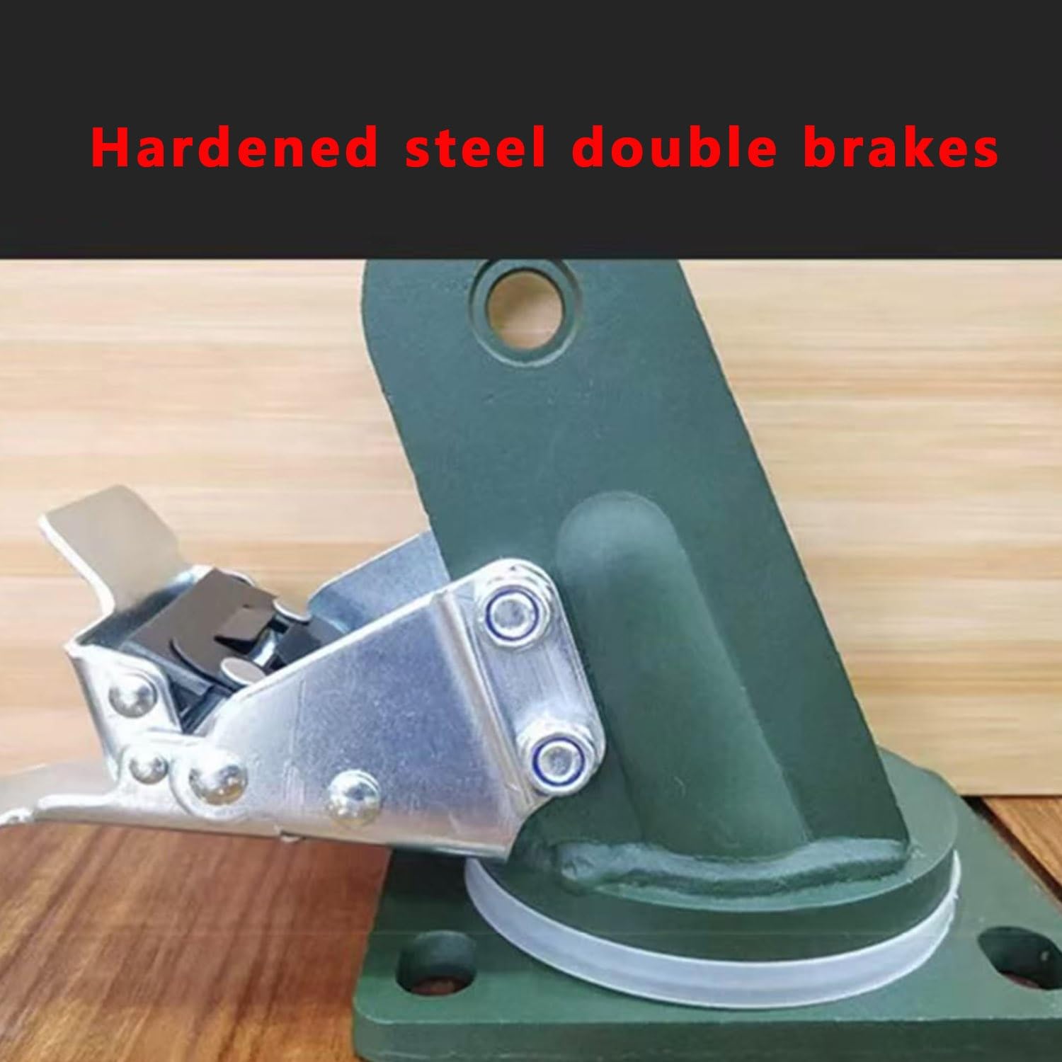 roulettes Industrielle 150/200mm, Lot de 4 roulettes Charge Jusqu'à 3600kg, roulettes Pivotantes avec Frein, pour Workbench/Chariot(2*Swivel+2*Brake,8in(200mm))