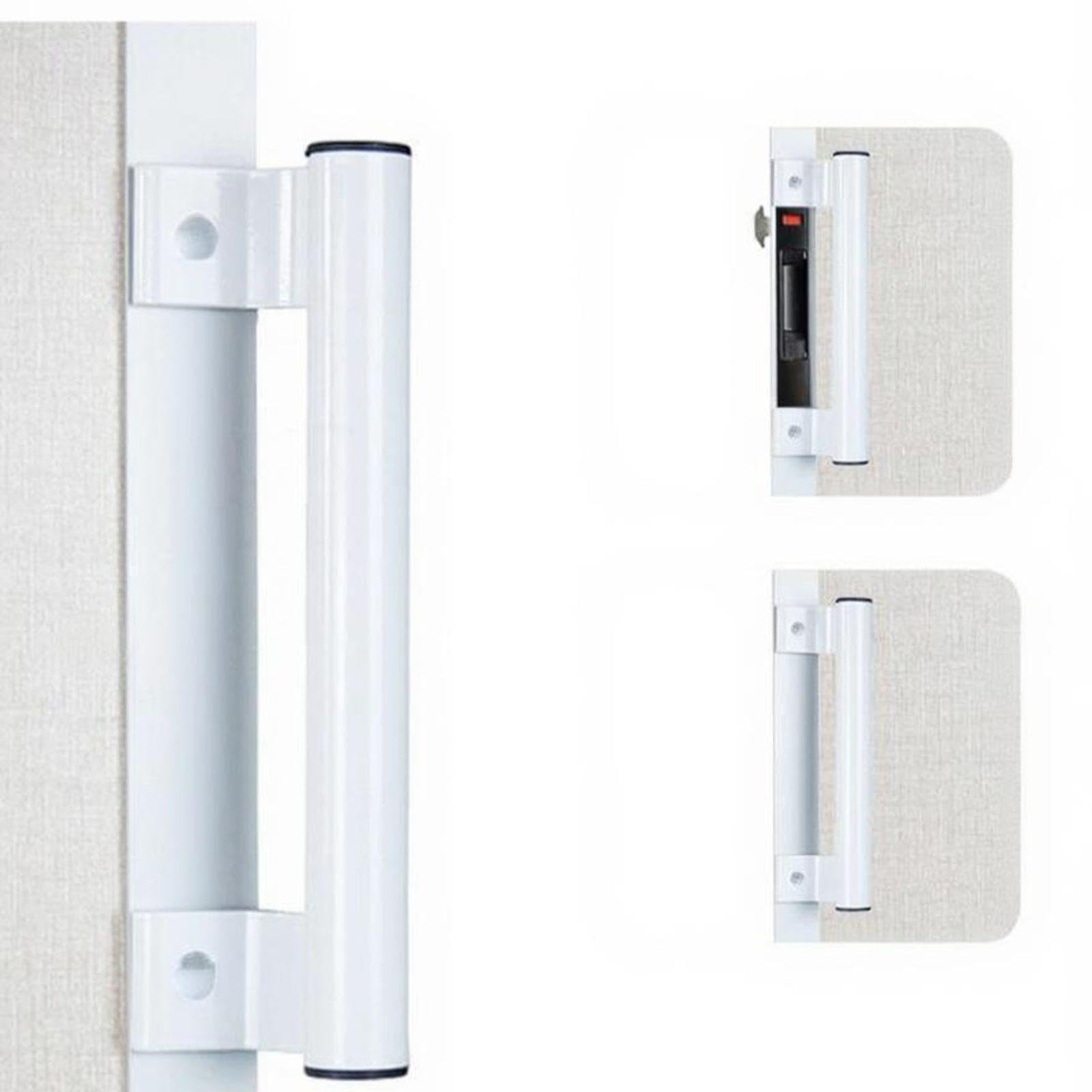 Sliding Door Lock Aluminum Alloy Hook Lock Security Panel Latch Easy Installation White Handle 167cm-image-7