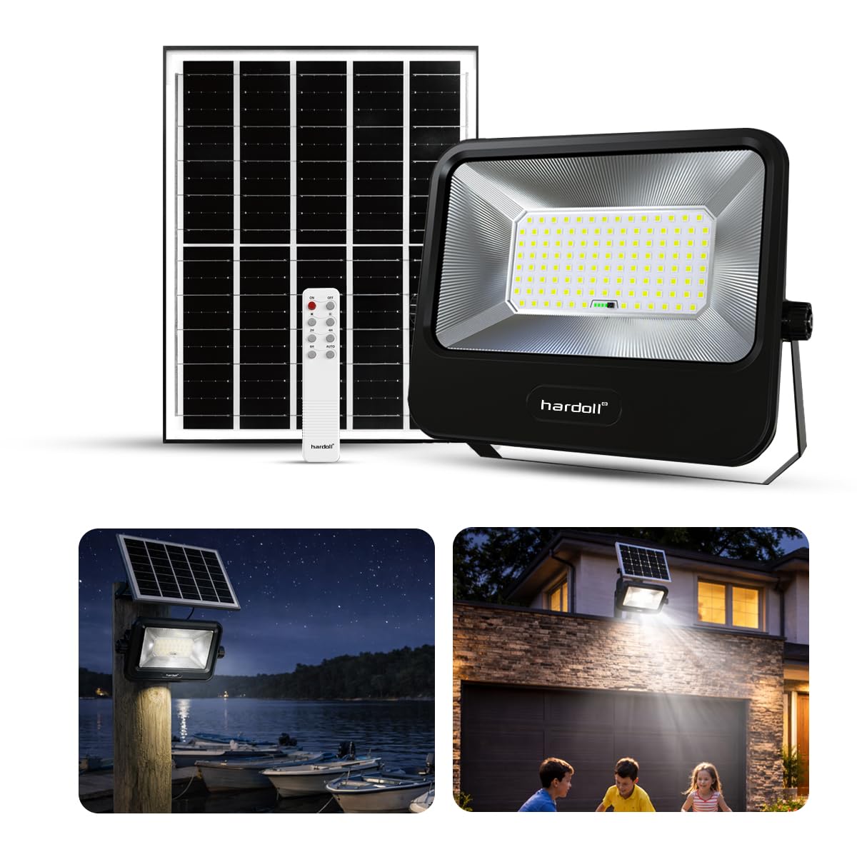 hardoll Solar Flood Light 300W with Remote, Cool White LED, 5M Cable, Waterproof IP65 ABS + Glass Body, 30000mAh Lifepo4 Battery for Home, Garden, Terrace, Outdoor (Pack of-picture-27