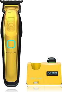 Supreme Trimmer Recharge ST777 Professional Barber Trimmer with 2 Removable Batteries | 8000 RPM Motor, Zero Gap DLC Blades, Smart Charging Dock, USB-C Fast Charge