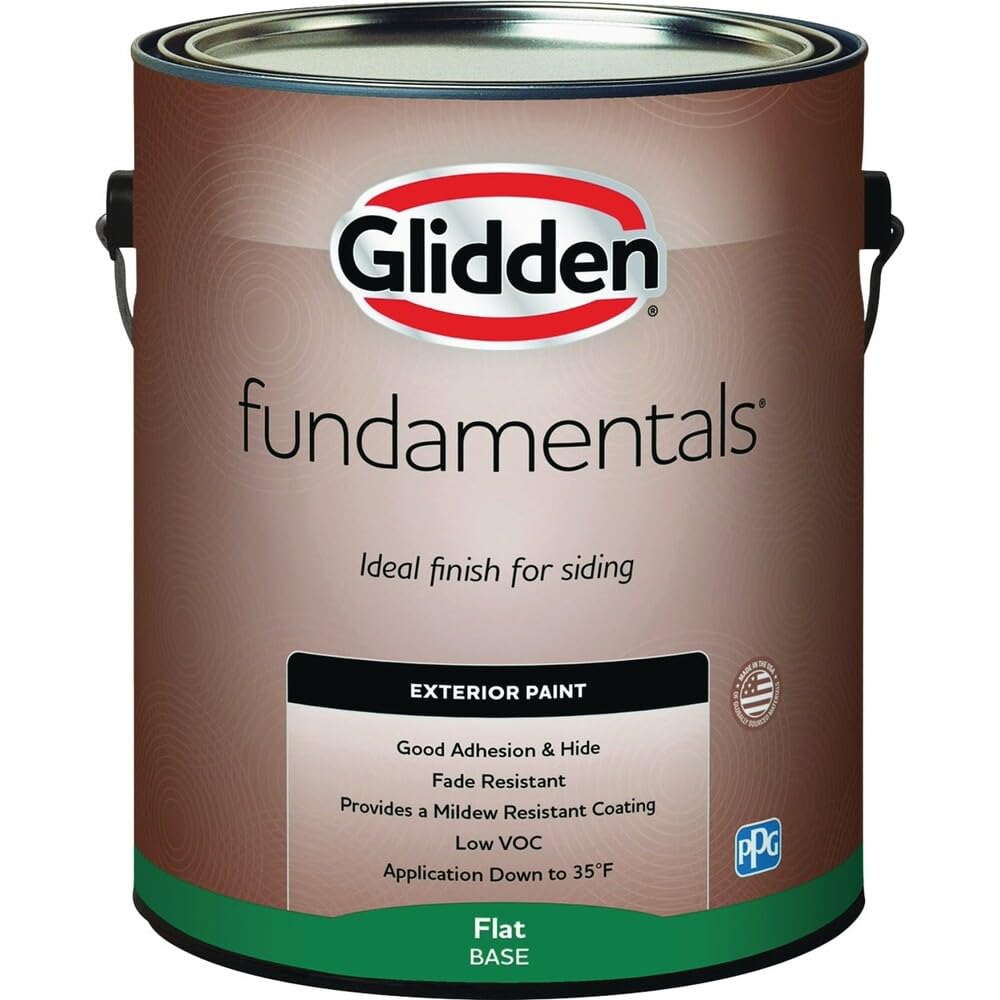 glidden fundamentals exterior paint flat midtone base gallon - 1 each