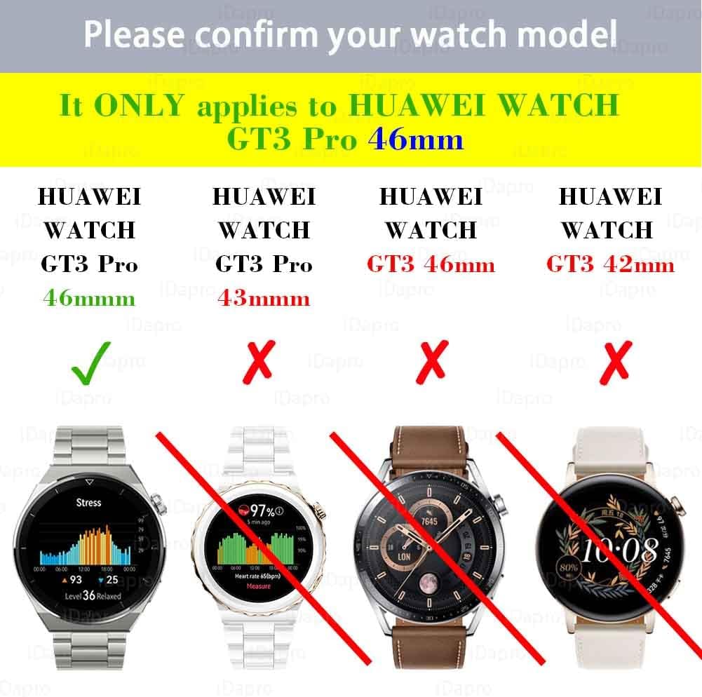 Screen Protector for HUAWEI GT 3 Pro GT3 pro 46mm Smartwatch [4 Pack], iDaPro Tempered Glass Anti-Scratch Bubble-Free Easy Installation