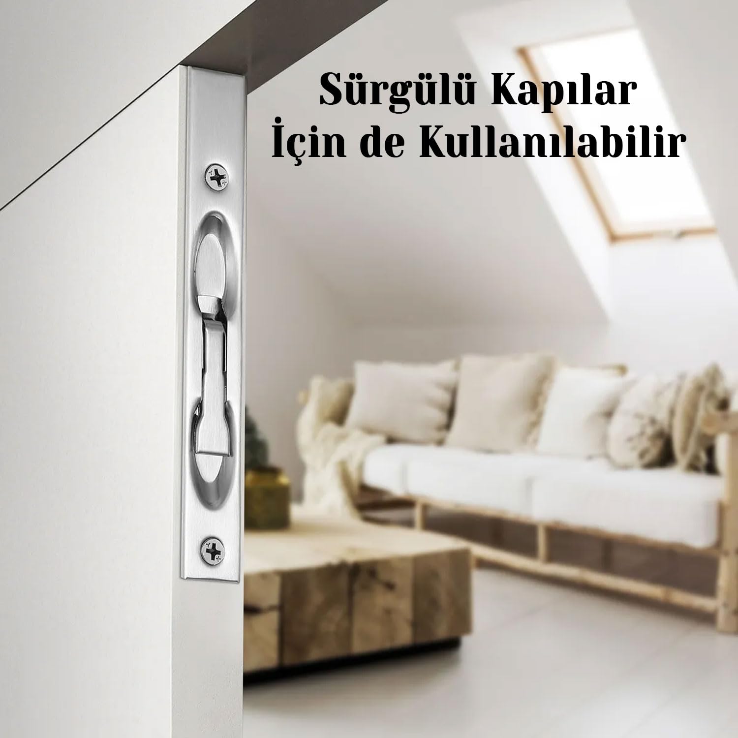 Paslanmaz Çelik 20 cm Gömme Kapı Sürgüsü Gizli Sessiz Çalışan Dayanıklı Kapı Kilitleme Mekanizması