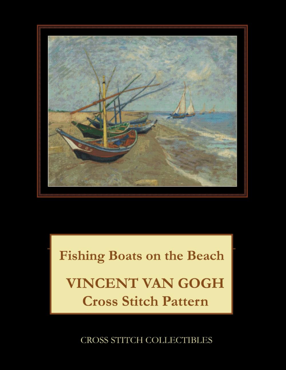 Fishing Boats on the Beach: Vincent Van Gogh Cross Stitch Pattern