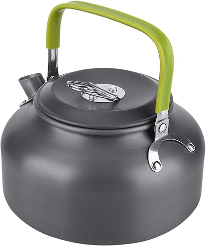 Miniatura 9 de nwejron Tetera de picnic de resistencia, 27.1 fl oz, aleación de aluminio, ligera y práctica, hervidor de agua al aire libre, para camping, hogar,