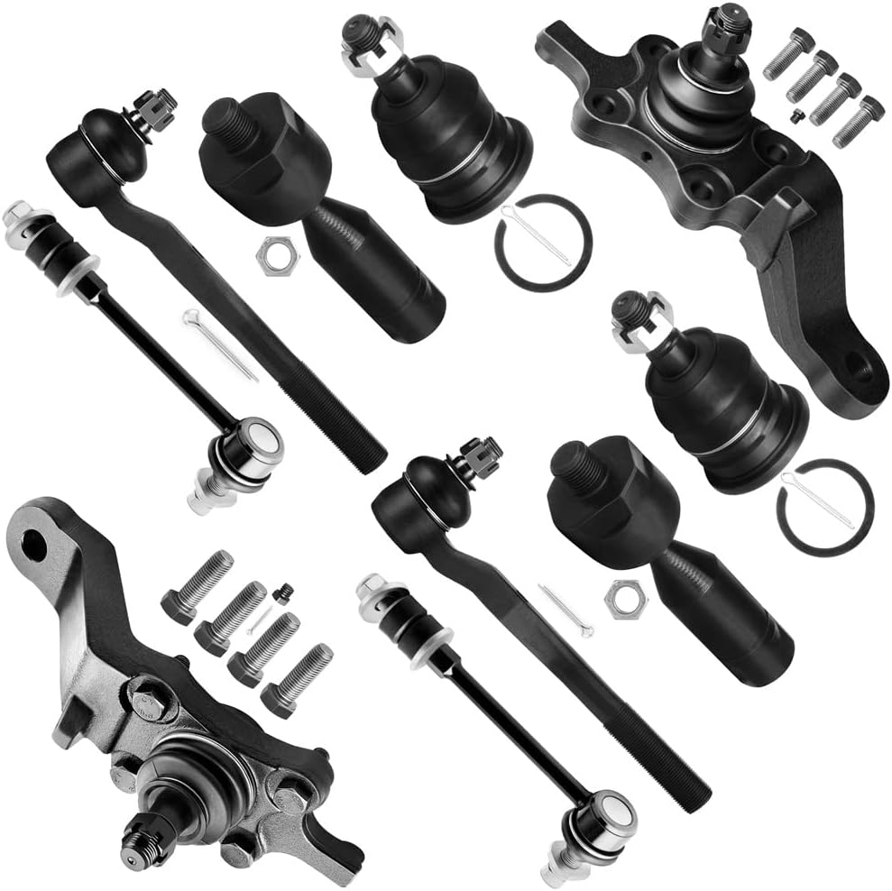 10pc Set Front Suspension Kit Lower Ball Joint Upper Ball Joint Sway Bar End Link Tie Rod End Replacement for 1996-2002 For Toyota for 4Runner