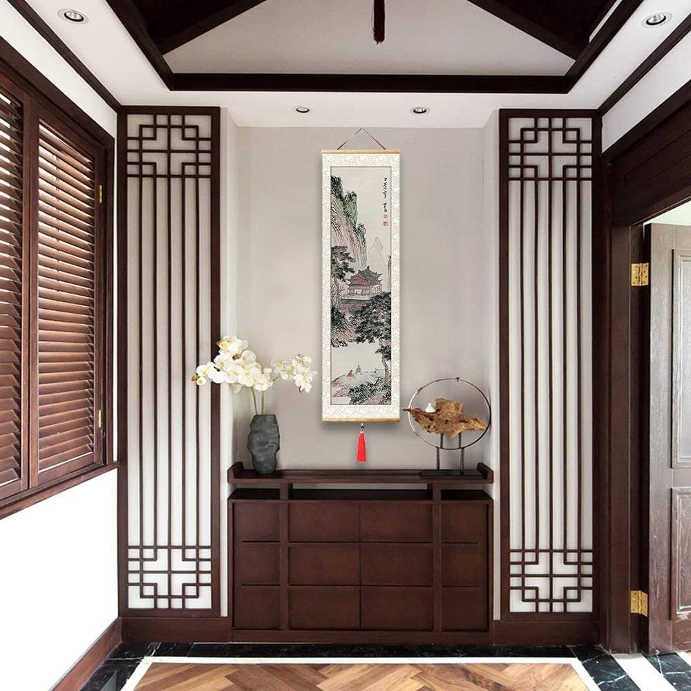 Chinesische Kunst-Wandrolle, hängende Malerei, Rolle, orientalisches Dekor, chinesisches Rollbild, Wandrolle, japanische Wandkunst, chinesische Malerei, Feng Shui, japanische Wandrolle, Dekoration for