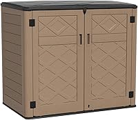 Vista 12 de Kinying - Cobertizo de almacenamiento conveniente horizontal con varias direcciones de apertura, para latas de basura, herramientas, podadora