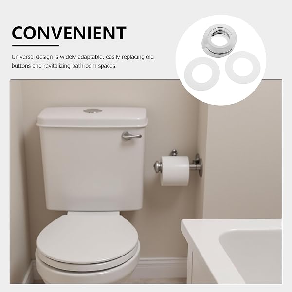 MAGICLULU 2 Sets Toilet Cistern Dual Flush Button Conversion Plate Adapter Kit Easy and Stable Installation for Toilet Repair - 3