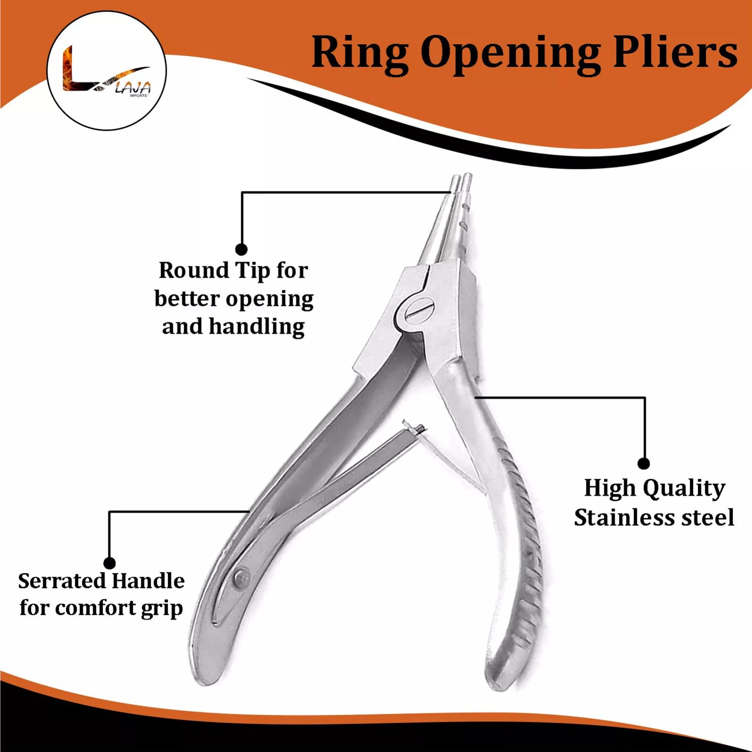 Laja Imports Bow 'Opening Pliers Reverse Action Jump Ring And Pendant Opening Tool for Educational Use
