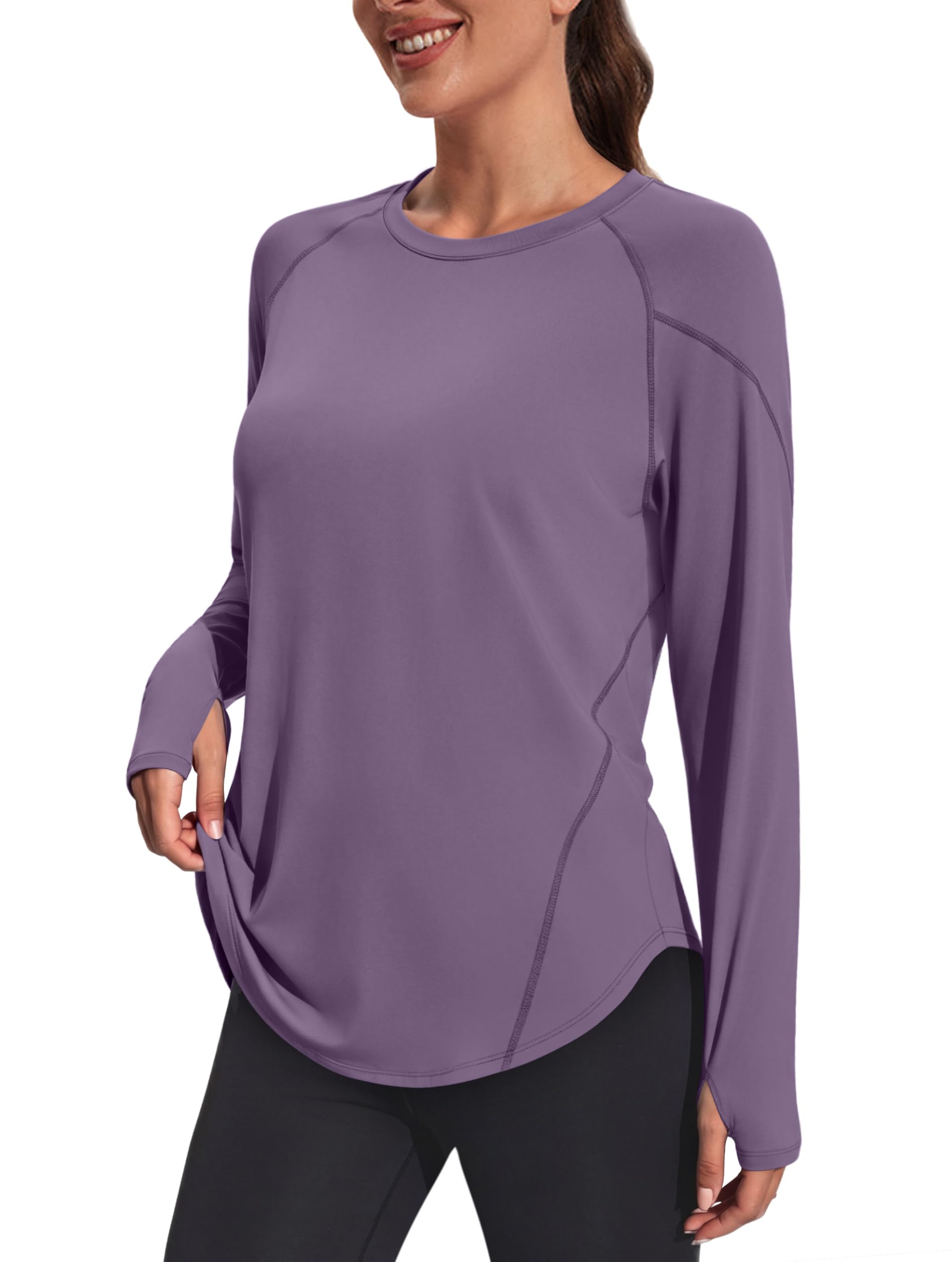 Women's Long Sleeve Workout Tops UPF 50+ Sun Shirt Quick Dry