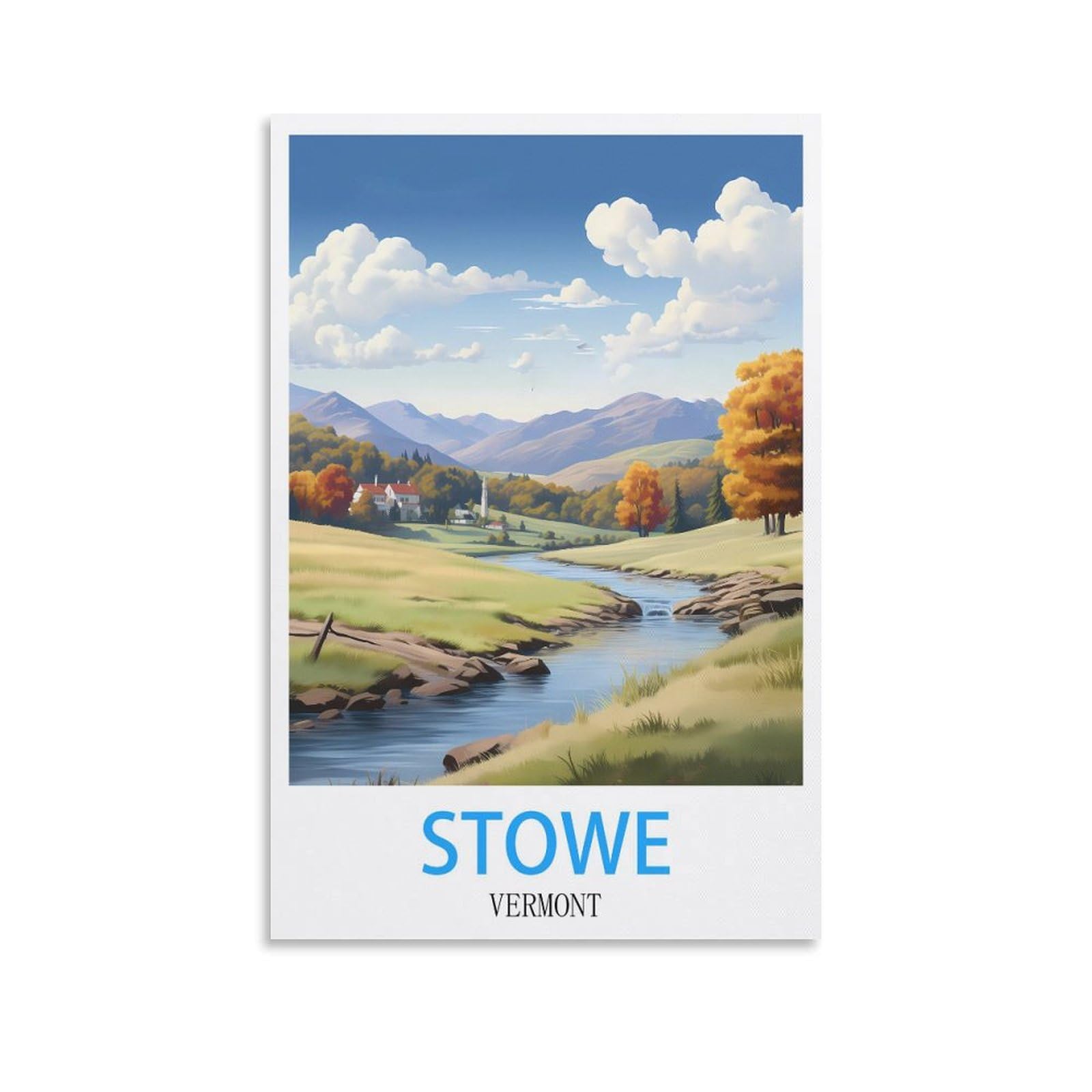 Retro Vintage Metal Tin Sign Stowe Vermont Vintage Retro Man Cave Bar Pub Shed Novelty Gift Tin Wall Décor Metal Sign 30x30cm