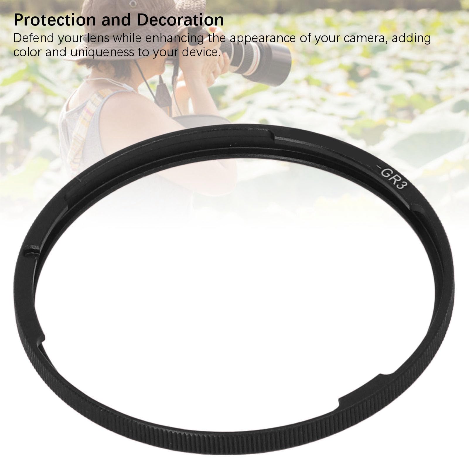 GR3 Camera Lens Ring Decoration, Lightweight Aluminum Alloy Lens Decoration Ring with Easy Installation, Upgrade Replacement Ring, Crafted from CNC Aluminum Alloy, Specifically