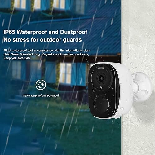 Miniatura 5 de EVERSECU Cámara de seguridad inalámbrica para exteriores de 2K 3MP compatible con emparejamiento a través de Bluetooth, cámara CCTV CCTV inalámbrica