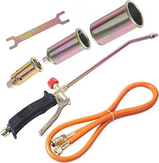 Portable Propane Weed Torch Burner Fire Starter Ice Melter Melting w/Nozzle with 3 Nozzles and Hose Turbo Blast Trigger by Wadoy