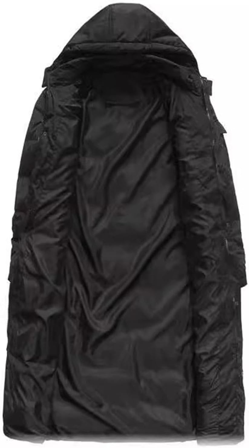 DGHM-JLMY Men's Long Cotton Padded Jacket Warm Detachable Hooded Down Quilted Coat Casual Cotton Puffer Coat Overcoat