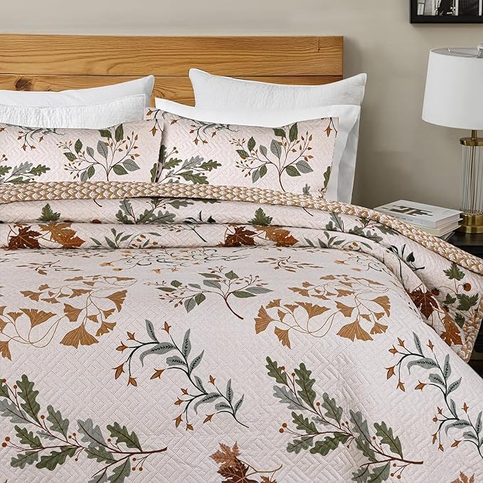Image of BSB HOME Solid 100% Cotton King Size Bedspread Set (90x100 Inches / 228x254 cm) | 280 TC Ultrasonic Quilted Coverlet | Soft, Lightweight, Stitch-Free Design | Includes 2 Pillow Covers (Harvest Cream)