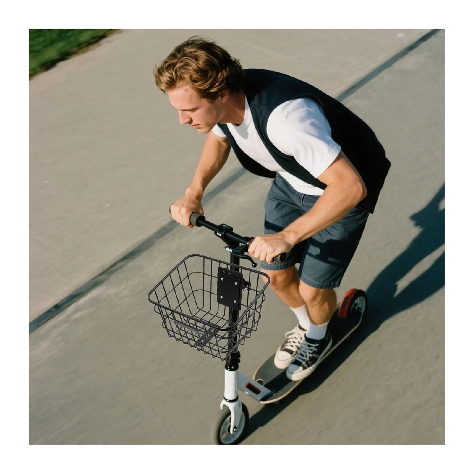 Cesta para Bicicleta Cesta for Patinete eléctrico, Cesta Frontal Desmontable de Hierro for Bicicleta, Almacenamiento Ciclo, Accesorios Ciclismo for Adultos Diarios