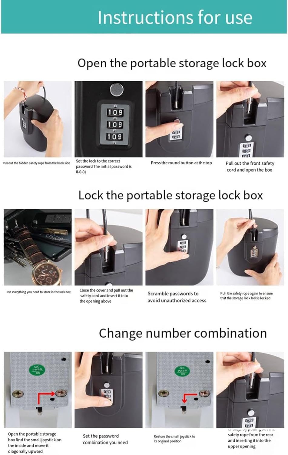 Coffre-fort de plage portable à chaîne - 2 l - Anti-vol - Sac de sécurité - Coffre-fort de voyage mobile avec serrure à chiffres - Boîte à lettres pour la plage, le camping, les voyages, le sport, le