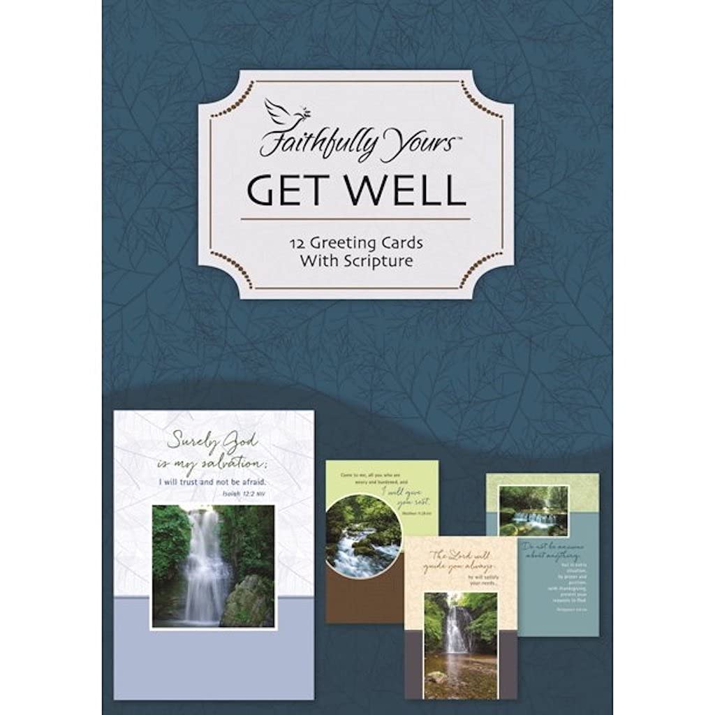Faithfully Yours 54045 Waterscapes Get Well Boxed Greeting Cards with Scripture