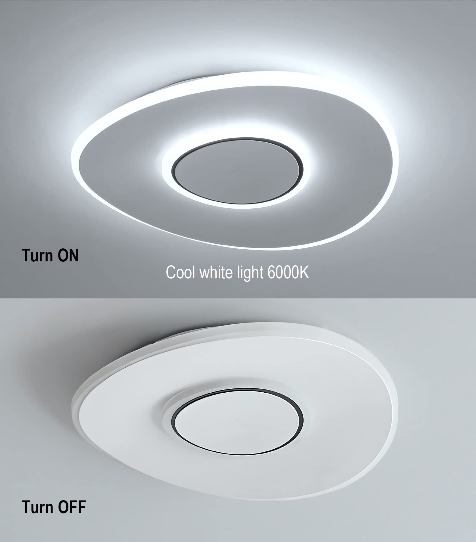 LED Lámpara de Techo Moderna Plafon LED 20W 30cm Plafón LED Redonda Blanca Moderno Blanco Frío 6000K LED Lamparas de Techo Diseño Curvo Para Cocina Dormitorio Pasillo Habitacion Comedor Balcón