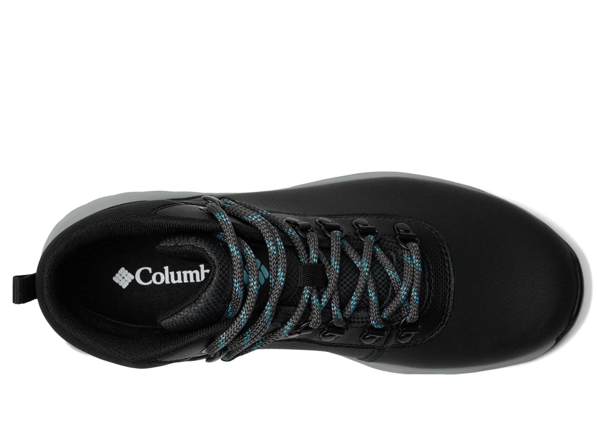 Columbia Women's Newton Wander Leather Hiking Shoe, Black/Teal, 7.5