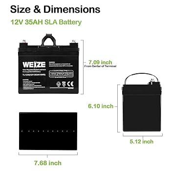 Amazon.com: WEIZE 12V 35AH Deep Cycle Battery for Scooter