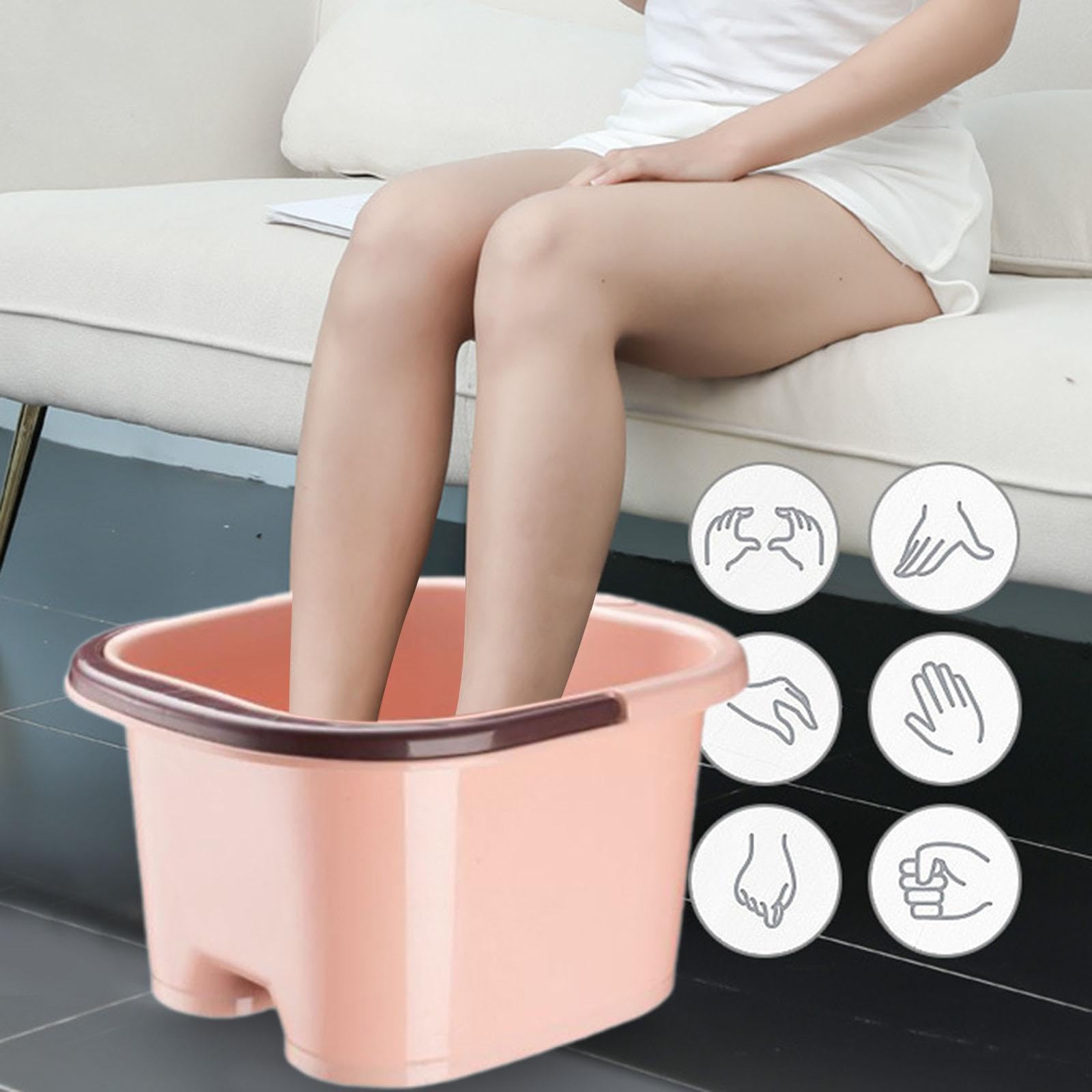 de Pies Balde Portátil para de Pies Spa Masajeador Pedicura Antideslizante para Relajación Apta para Adultos Y Niños en La Casa Baño Y, Rosa