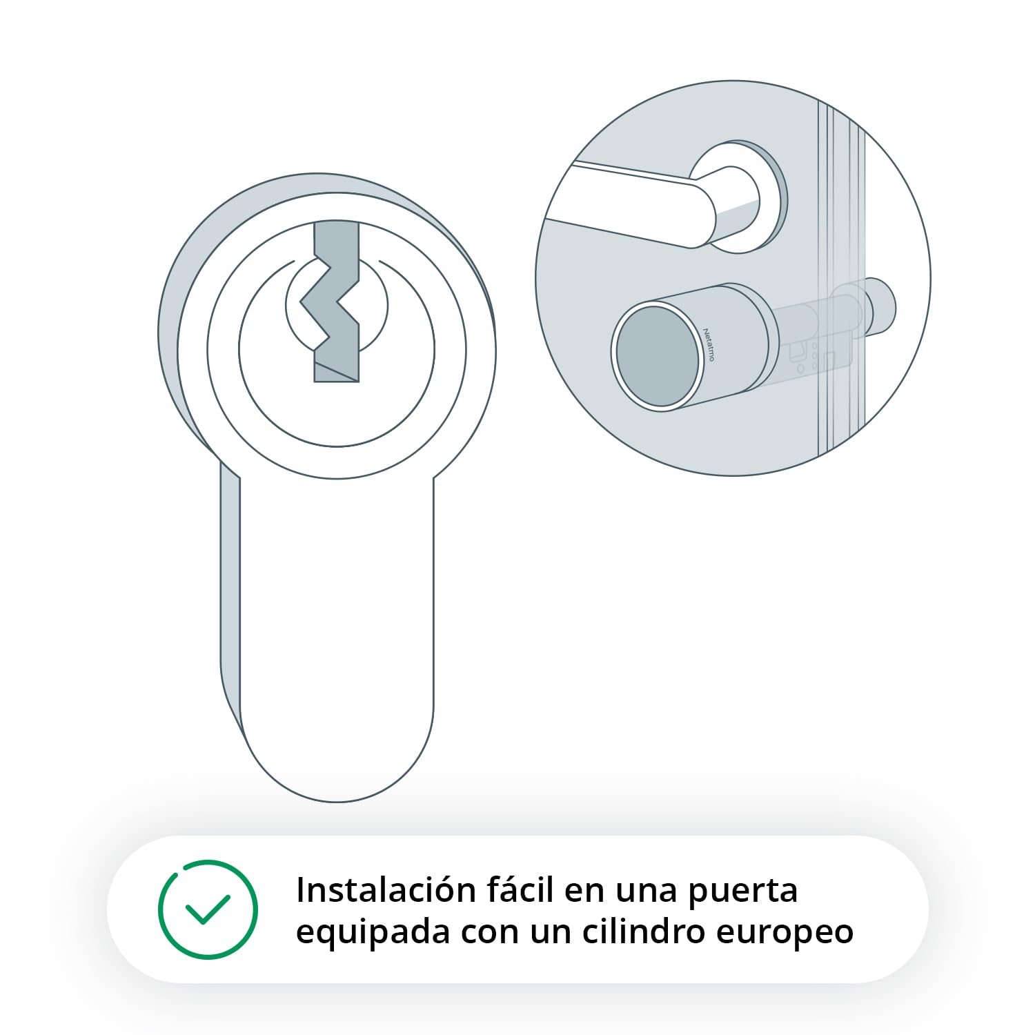 Netatmo Smart Doorlock - Serrure Intelligente avec Accès Smartphone, Clés NFC sécuriée, Partage d'Accès Invités, Cylindre Européen Universel Connceté EN15684, Bluetooth Chiffré, NDL-EC