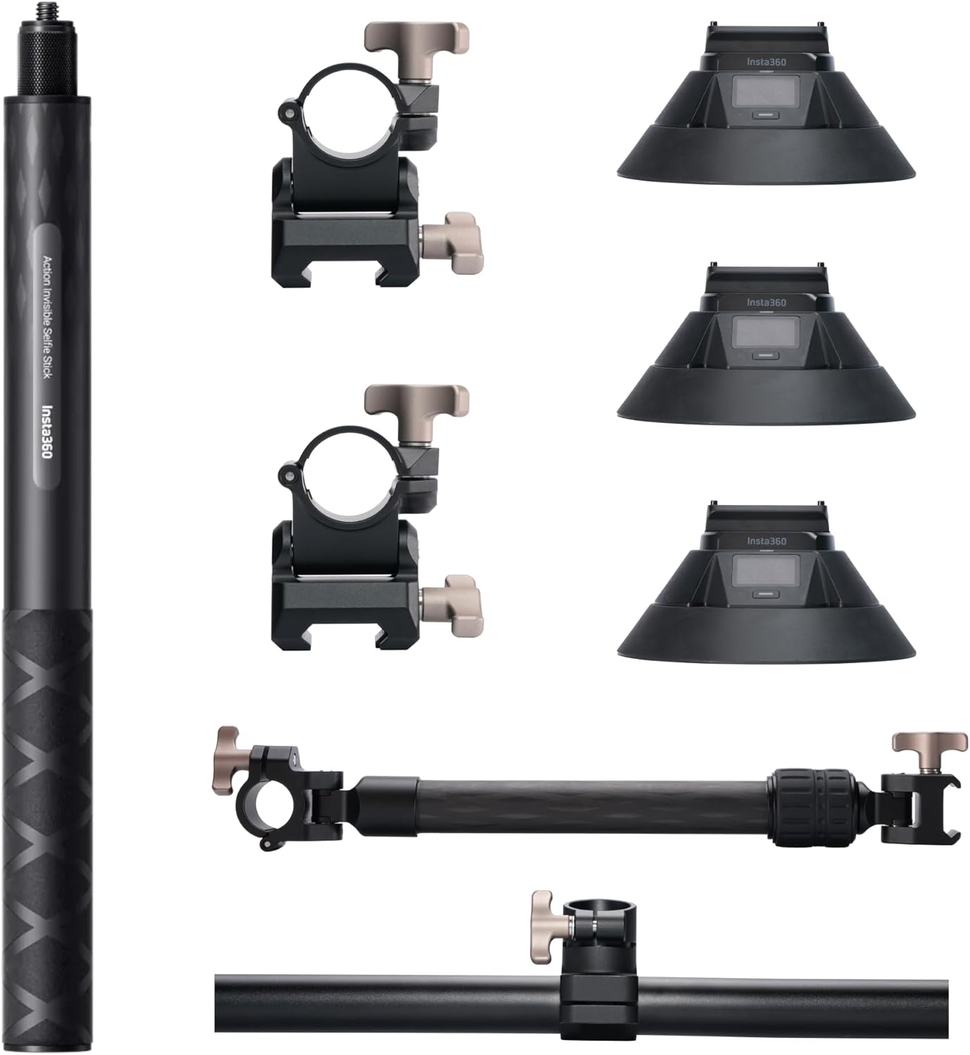 Insta360 Dual Electric Suction Cup Car Mount - Action Camera Car Mount with Adjustable Double Ball Head for Off-Road Drives, Automatic Suction, 50kg Holding Force, Third-Person GTA Shots