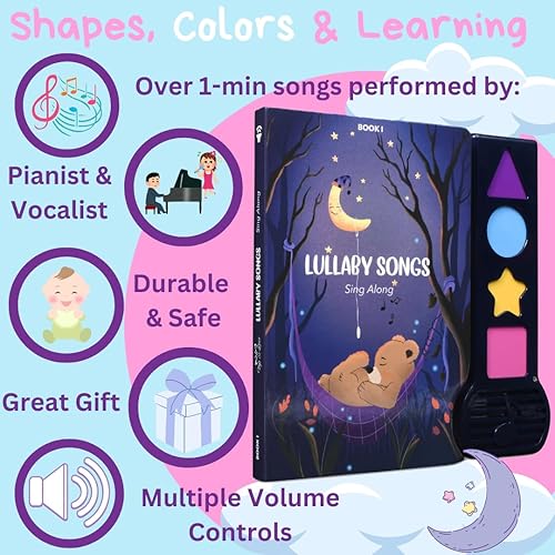 Miniatura 3 de Libro musical para niños pequeños con canciones de cuna, juguete interactivo, centelleante, estrellita centelleante, cantar, libro de sonido