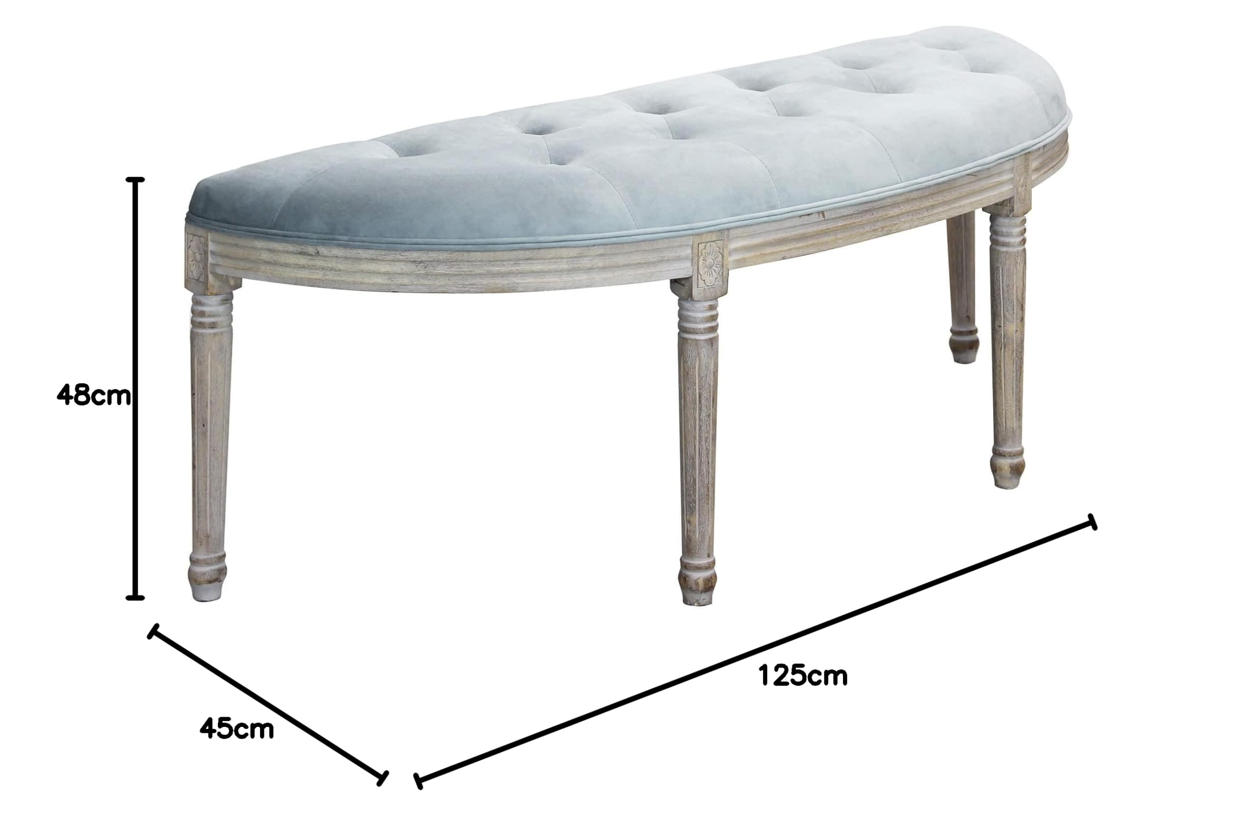 milani home Panca Vintage in Velluto di Design Moderno Vintage cm 125x45x48 h