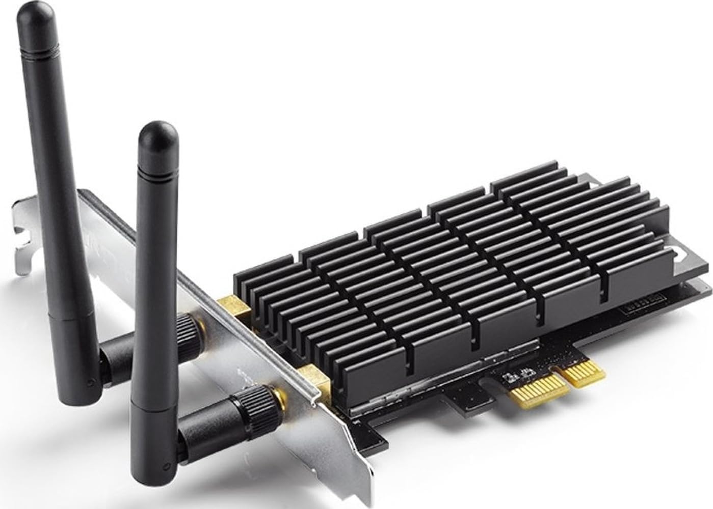 Tarjeta Wi-Fi PCIe TP-Link AC1300 Archer T6E de doble banda 2.4 GHz / 5 GHz, perfil bajo, rango extendido, tecnología de disipador de calor, compatible con Windows 10/8.1/8/7/XP miniatura 1