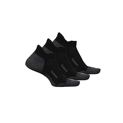 Feetures Elite Max Cushion No Show Tab 3 Pair Pack No Show Socks Shoes Black