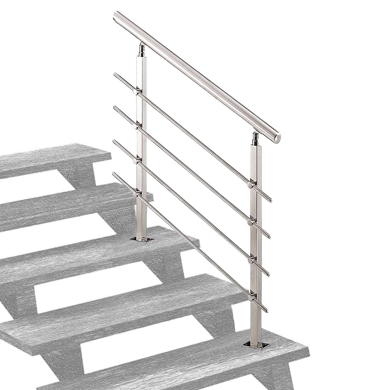 Main courante pour marches de jardin éliminant le risque de chute sur escalier extérieur