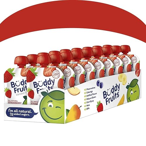 Miniatura 19 de Buddy Fruits Snacks To Go Puré de manzana sin azúcar de mango sin azúcar, bolsa de 3.2 onzas (18 unidades) sin gluten, frutos secos, conservantes