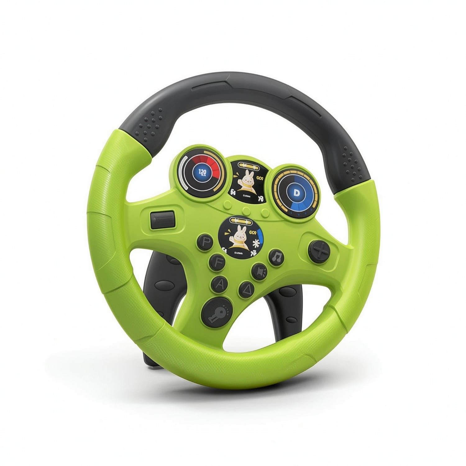 360-Degree Rotating Toy Steering Wheel Strap Portable Large Green | Interactive Engaging Play Versatile Mounting Sensory Development Portable Entertainment Large Green-image-36