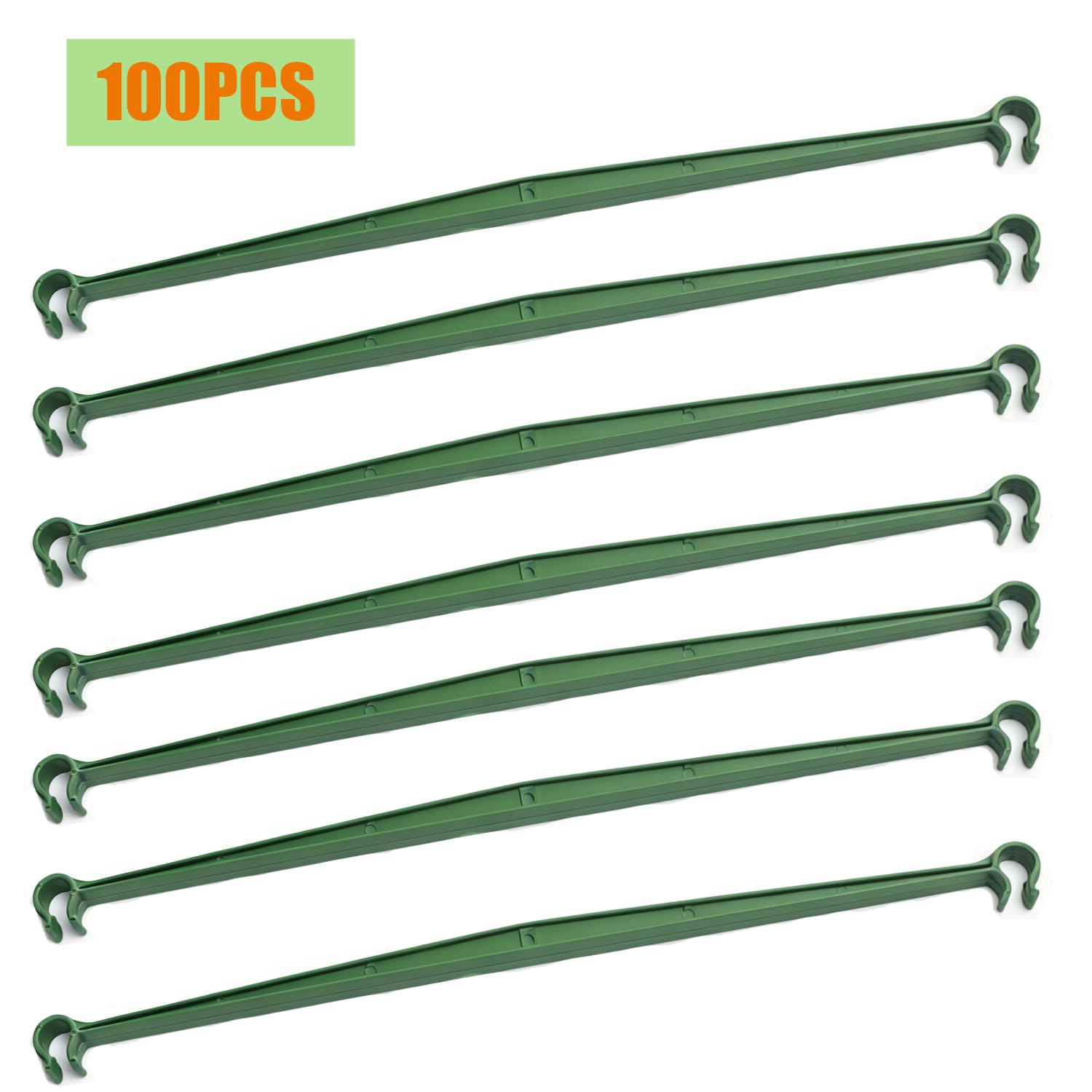 Lot de 100 bras en bois d'environ 30 cm de long et 2 boucles pour cages à tomates reliant des piquets de plantes d'un diamètre de 11 mm