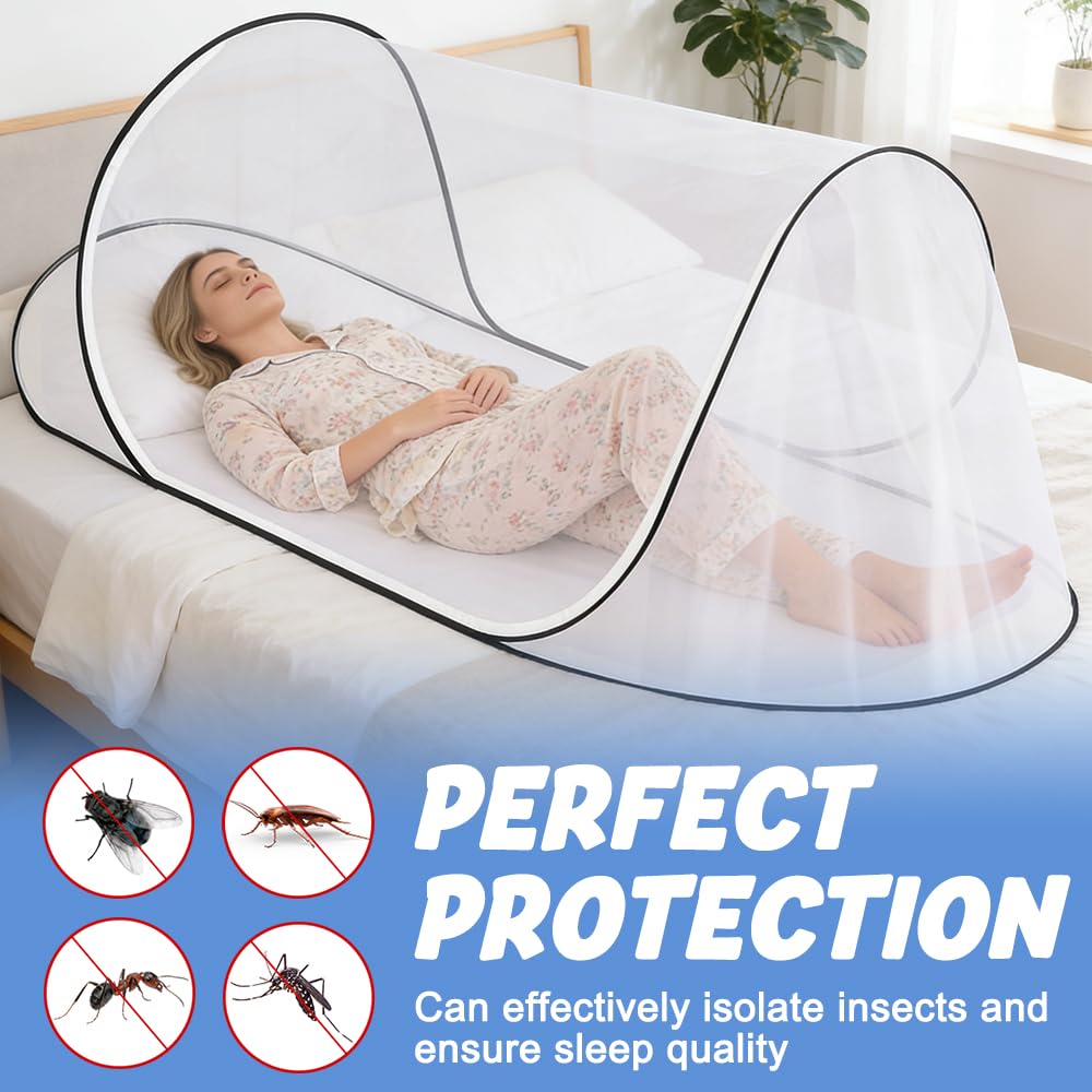 Zanzariera pieghevole, ultraleggera pop-up, Zanzariera grande da 200 x 80 x 56cm, tenda da campeggio portatile, letto zanzariera, campeggio con fondo a rete, per letto, campeggio