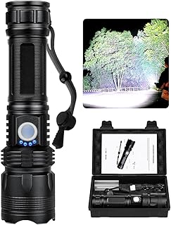 Kicoeoy Led Flashlights High Lumens Rechargeable, 200000 Lumens Brightest Flash light with 5 Modes, Bright Flash Light High Lumens, High Powered Flashlight, IPX7 Waterproof Flash Light for Camping
