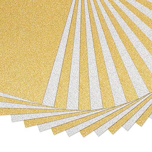 Vgoodall Glitter Paper Cardstock,20 Sheets Silver Gold Glitter Cardstock A4 Size 250Gms Craft Paper Christmas Cardstock Christmas Gift Wrapping For Card Making Scrapbooking Diy #TOP16