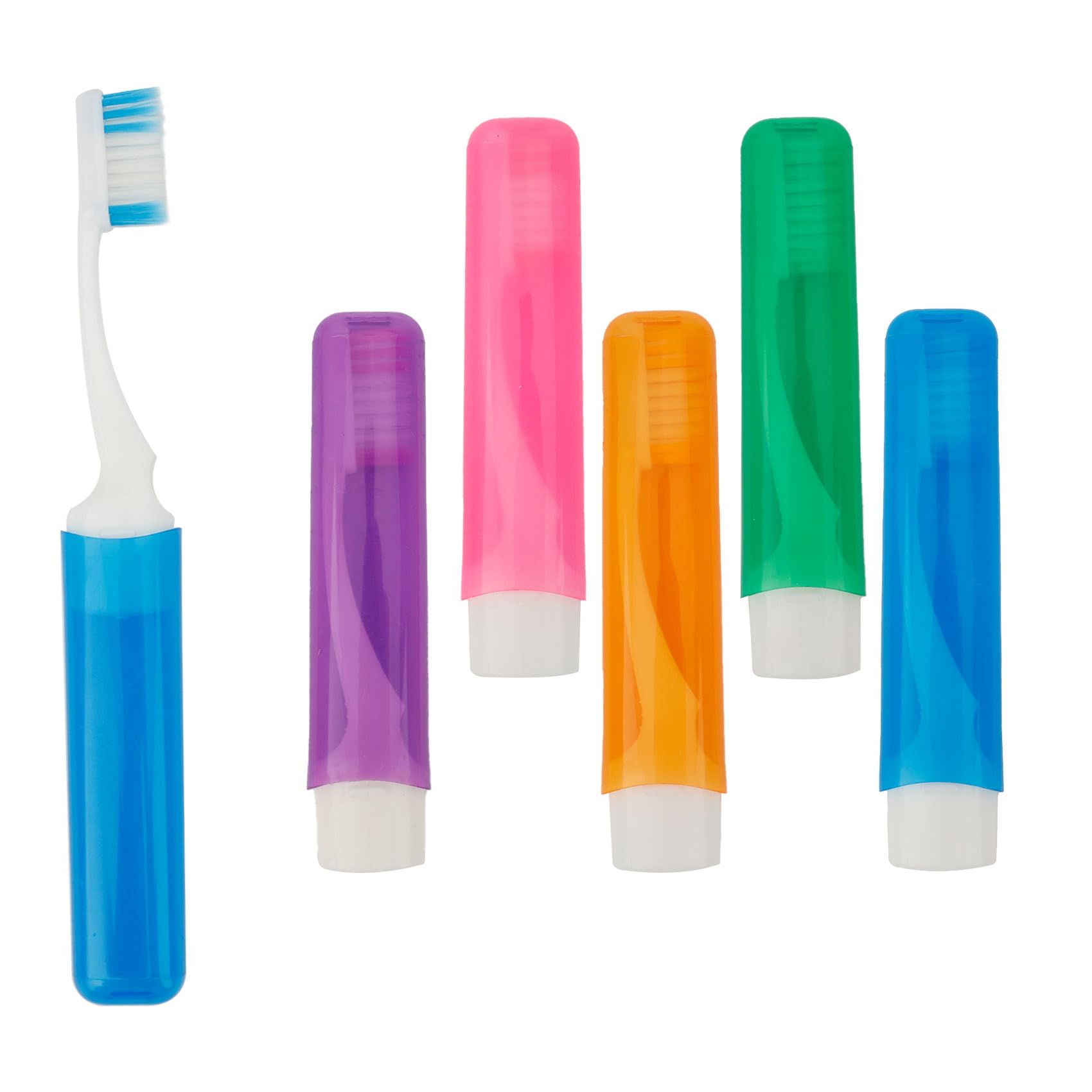 5PCS Travel Toothbrush Travel Toothbrush Set Mini Toothbrushes Folding Traveling Tooth Brush Portable Travels Size Toothbrushes with Case Individually