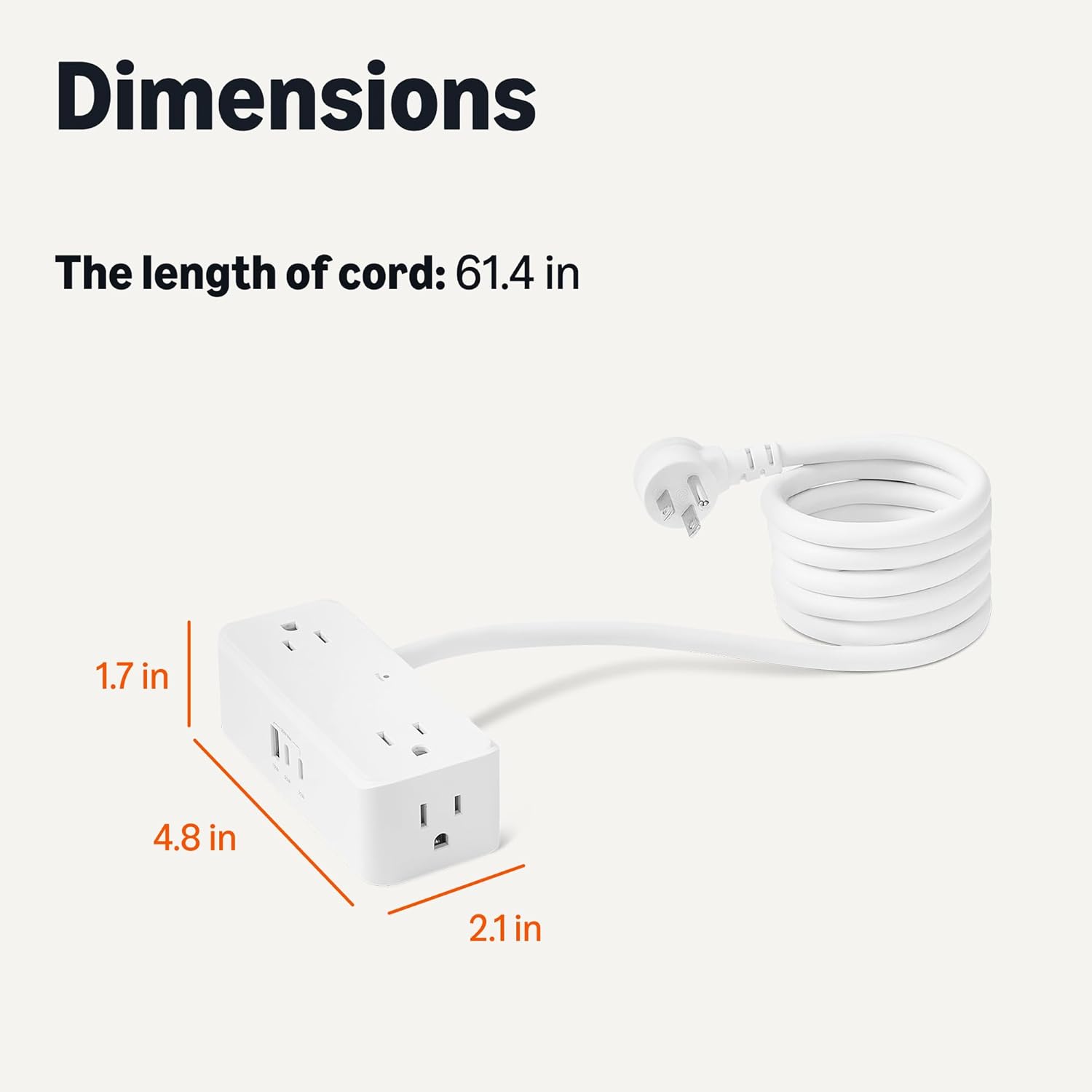 Amazon Basics Power Strip with 4 AC Outlets, 20W USB C Fast Charging, 2 USB C, 1 USB A Port, 5 ft Extension Cord, Home, Office, Travel, TUV Listed